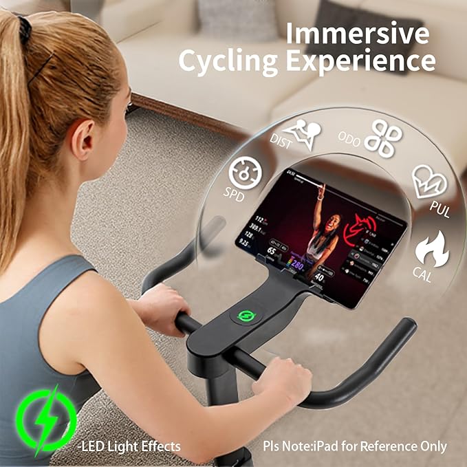 Yesoul Black Exercise Bike for Home,Smart White Cycling Bike Magnetic Stationary Bike, Low Noise Indoor Cycling Bike for Home Gym Electric Stationary Bike with Tablet Mount & Comfortable Seat Cushion for Women Apartment Workout Bike for Fitness