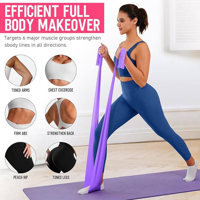 WALITO Resistance Bands for Working Out, Exercise Bands for Women and Men, Workout Bands for Physical Therapy, Stretch, Recovery, Pilates, Rehab, Strength Training and Home Gym-GravixFit