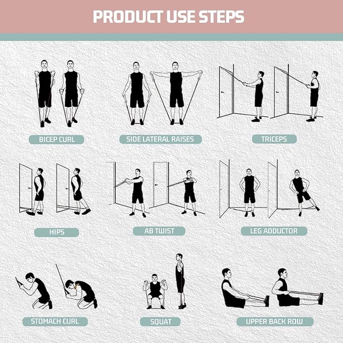 VEICK Resistance Bands, Exercise Bands, Workout Bands, Resistance Bands for Working Out with Handles for Men and Women, Exercising Bands for Fitness Weights Work Out at Home-GravixFit