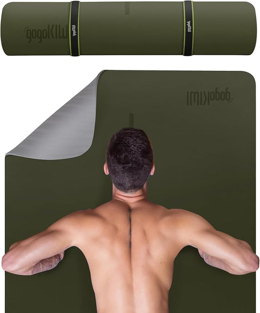 Extra Wide Yoga Mat for Men Women (72"L x 36"W) Non Slip Fitness & Exercise Mat with Alignment Marks for Yoga, Pilates, Floor Workouts-GravixFit
