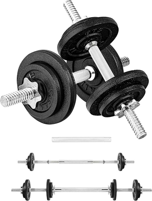 Yes4All Old School Adjustable Dumbbell Set with Weight Plates, Star Lock Collars/Connector, 40lbs to 200lbs Adjustable Weight Plates Set-GravixFit
