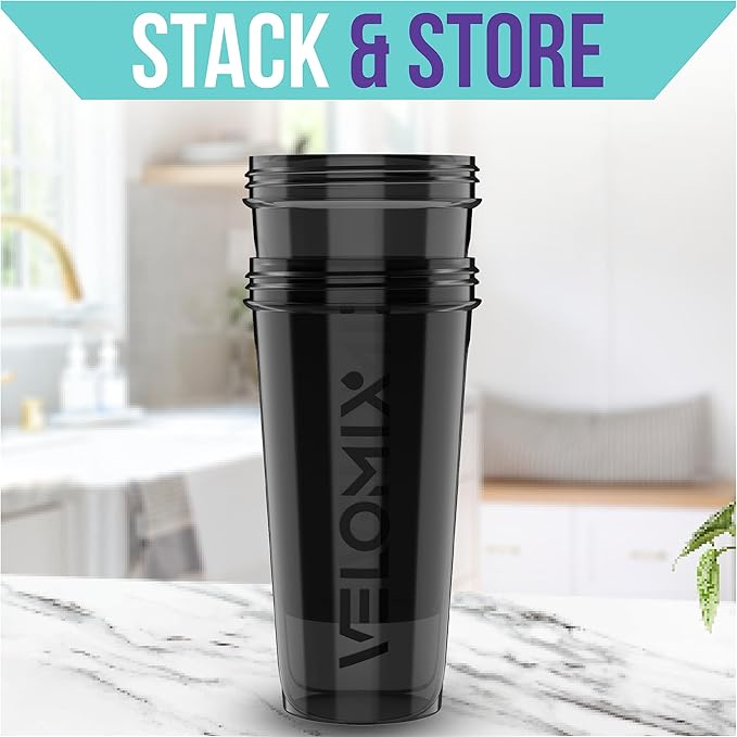 '-2 Pack- 28 oz Protein Shaker Bottles for Protein Mixes - 2x Wire Whisk | Leak Proof Shaker Cups for Protein Shakes | Protein Shaker Bottle Pack | Shakers for Protein Shakes - 2xBlack-GravixFit