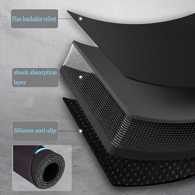 Non-Slip Workout Mat for Ab Roller Wheel, Exercise Mat with Storage Bag, 7mm Extra Thick Exercise Equipment Yoga Floor Mats Home & Gym Sound Insulation Protection Pads-GravixFit