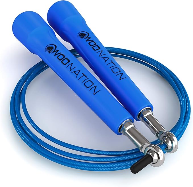 WOD Nation Adjustable Speed Jump Rope For Men, Women & Children - Blazing Fast Fitness Skipping Rope Perfect for Boxing, MMA, Endurance-GravixFit