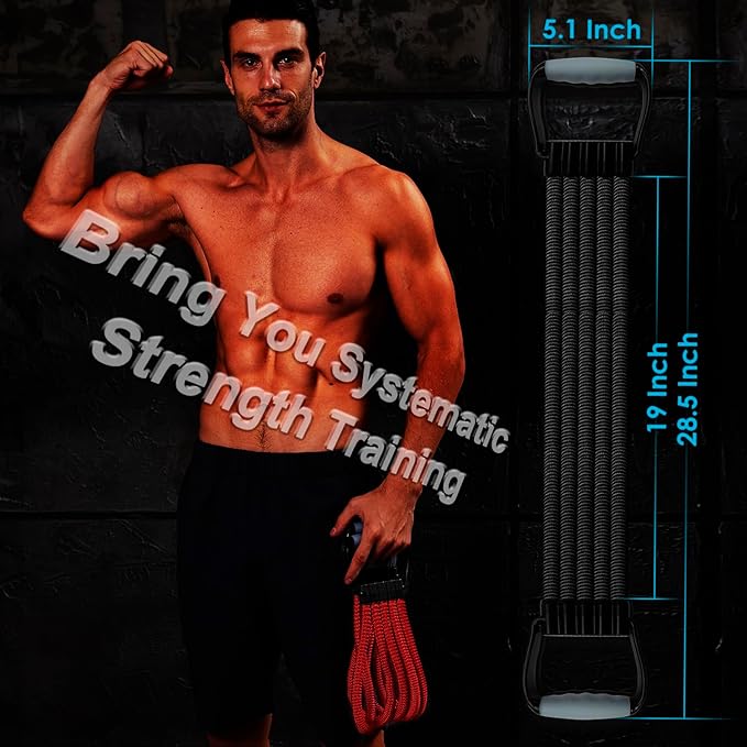 5-Level Chest Expander with Adjustable Resistance Bands, Exercise Band with Handle, Suitable for Men and Women of Different Strength Classes Fitness, Yoga, Training Home Gym Equipment-GravixFit