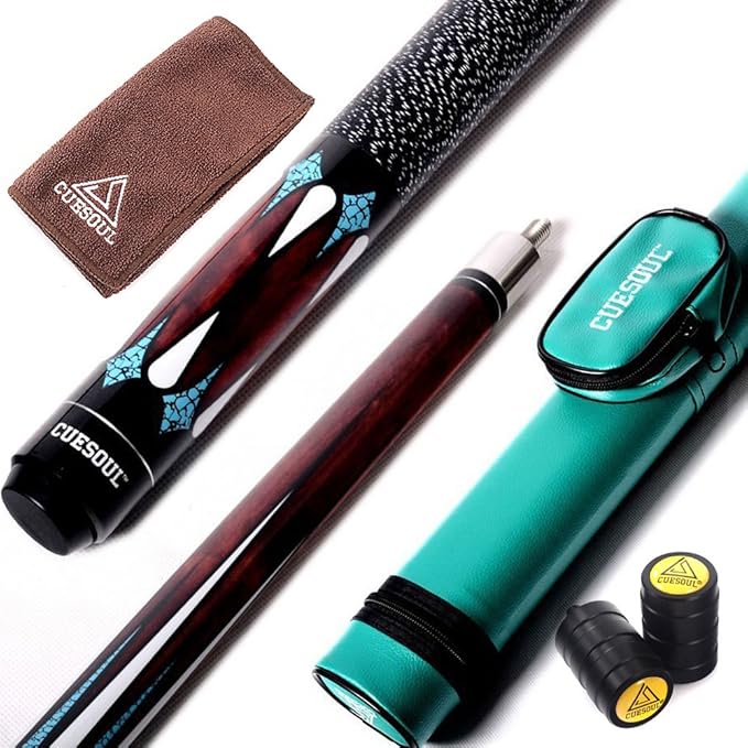 CUESOUL 58 Inch 19oz/20oz Maple Billiard Stick Pool Cue Set 11.5mm/13mm Tip[Weight Adjustable]
