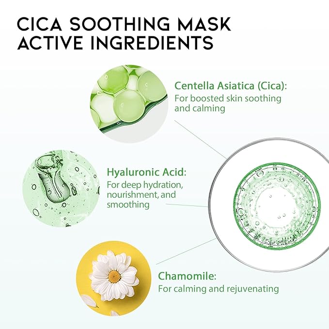 #OOTD Face Mask Korean Skincare for Dry Sensitive Skin | Hydrating, Revitalizing, Calming, Collagen, Ceramide, Cica, Vitamin C Serum Sheet Masks (12EA)-GravixFit