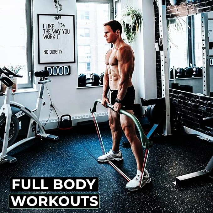 Gorilla Bow Original Portable Home Gym Resistance Bands and Bar System for Travel, Fitness, Weightlifting and Exercise Kit, Full Body Workout Equipment Set-GravixFit