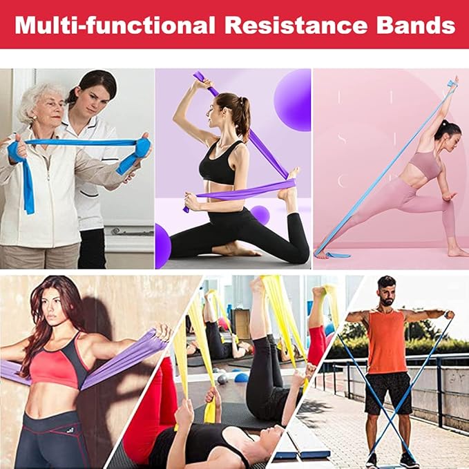 Resistance Bands, Elastic Exercise Bands for Working Out, Physical Therapy, Recovery, Yoga, Pilates, Strength Training-GravixFit