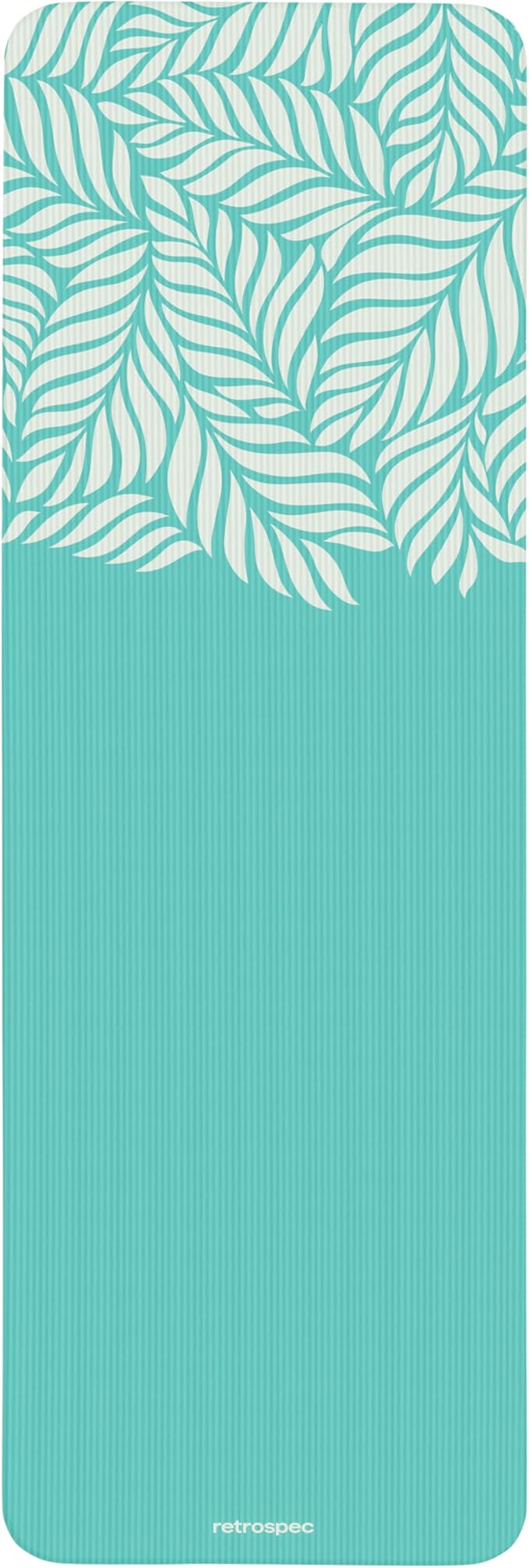 Retrospec Solana Yoga Mat 1" Thick w/Nylon Strap for Men & Women - Non Slip Exercise Mat for Home Yoga, Pilates, Stretching, Floor & Fitness Workouts - Blue Lagoon-GravixFit