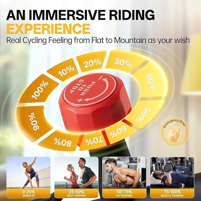YAMO Exercise Bike, Upgraded Stationary Bikes for Home Cardio with App Compatible, Adjustable Quiet Magnetic Resistance Indoor Cycling Bike 300 LBS Capacity Comfortable Seat Cushion & Tablet Mount-GravixFit