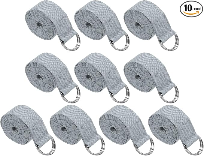 PATIKIL Yoga Strap for Stretching, Cotton Yoga Belt with Adjustable Metal D-Ring Buckle Stretch Band for Fitness Pilates-GravixFit