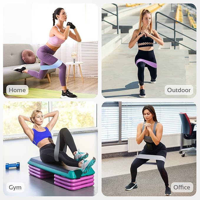 TheFitLife Resistance Exercise Bands for Women - Fabric Workout Bands for Booty, Hip, Glute, Leg, Thigh, Squat, Butt Lift Excersize and Fitness Loop Bands for Home Gym-GravixFit