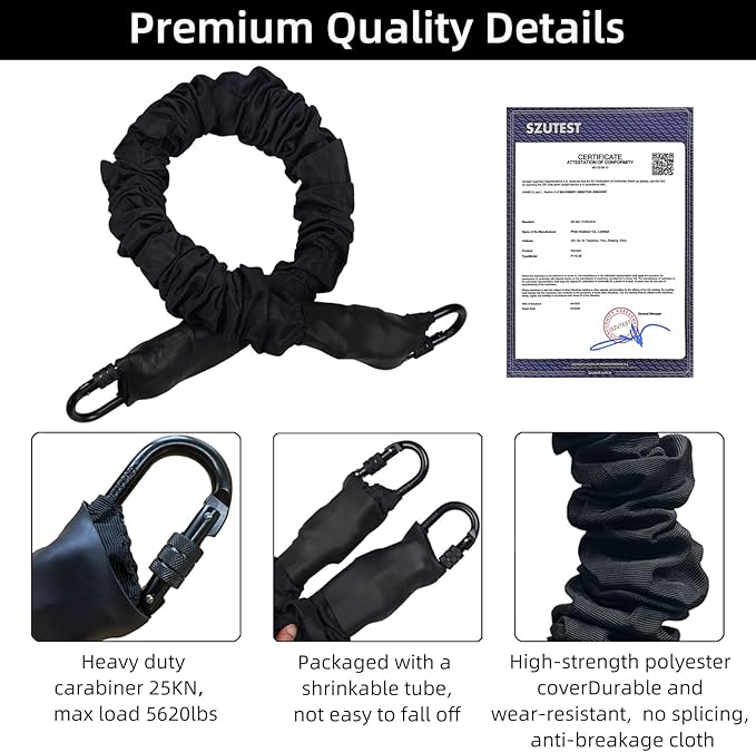 PRIOR FITNESS Premium Bungee Cord, Heavy Duty Bungee Fitness Cord,110-176Pounds Resistance Cord Elastic Rope Suspension Workout Fitness Bands for Exercise at Home Gym Include ONLY 1* Extra Bungee Cord-GravixFit