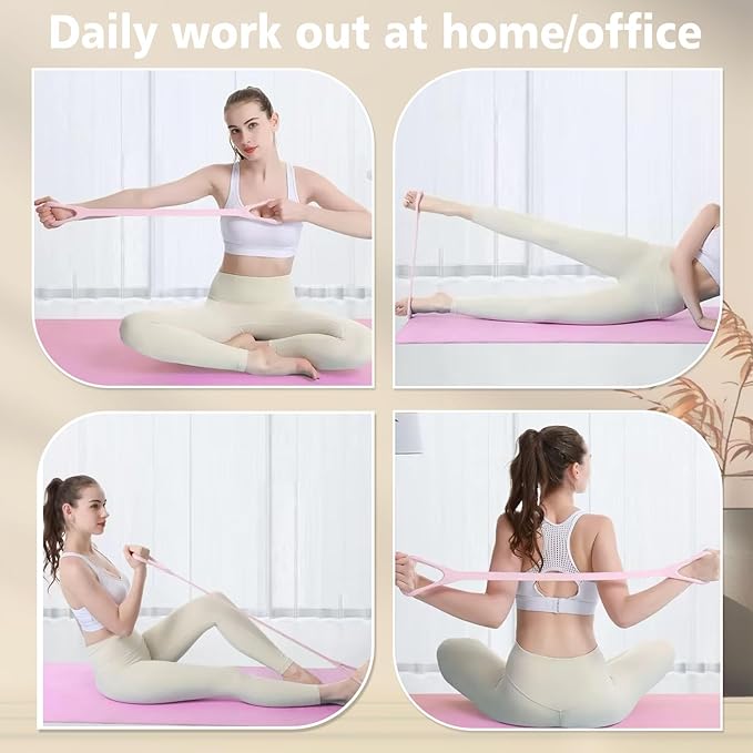 Figure 8 Fitness Resistance Band, Elastic Bands for Working Out,Arm,Back Training Elastic Ropes, Exercise Equipment for Yoga, Pilates,Physical Therapy,Stretching（3 Pack）-GravixFit