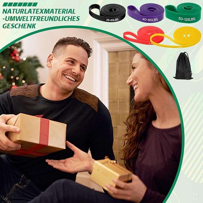 Pull Up Assist Bands with 5 Size, Resistance Band, Loop Power Exercise Band, for Home Gym Fitness, Stretching, Physical Therapy & Training-GravixFit