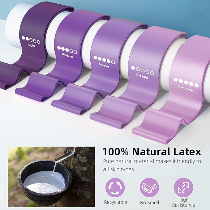 Resistance Bands for Working Out, Elastic Pilates Flexbands for Physical Therapy Yoga, Stretch Exercice Loop Bands for Booty Legs-GravixFit