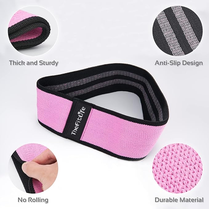 TheFitLife Resistance Exercise Bands for Women - Fabric Workout Bands for Booty, Hip, Glute, Leg, Thigh, Squat, Butt Lift Excersize and Fitness Loop Bands for Home Gym-GravixFit