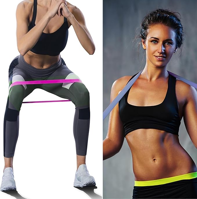 Resistance Bands Legs Hip Stretching Workout Elastic Rubber Loop with Exercise Fitness Guidance Men Women Yoga Pilates Gear Come with Carry Bag-GravixFit