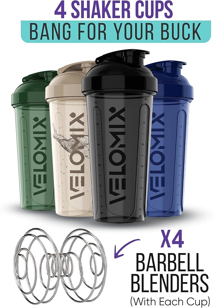 '-4 PACK- 28 oz Shaker Cups for Protein Shakes - 4x Wire Whisk | Leak Proof Protein Shaker Bottles for Protein Mixes | Protein Shaker Bottle Pack | Mixer for Protein Shakes (Forest Edge)-GravixFit