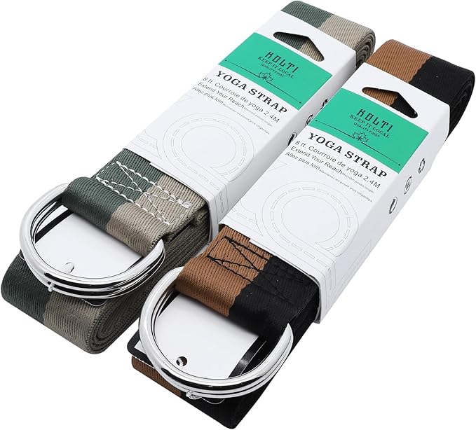 Yoga Exercise Adjustable Straps 8FT with Durable D-Ring for Pilates & Gym Workouts | Hold Poses, Stretch, Improve Flexibility & Maintain Balance-GravixFit