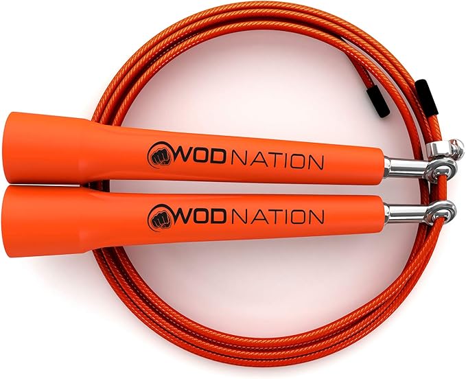 WOD Nation Adjustable Speed Jump Rope For Men, Women & Children - Blazing Fast Fitness Skipping Rope Perfect for Boxing, MMA, Endurance-GravixFit