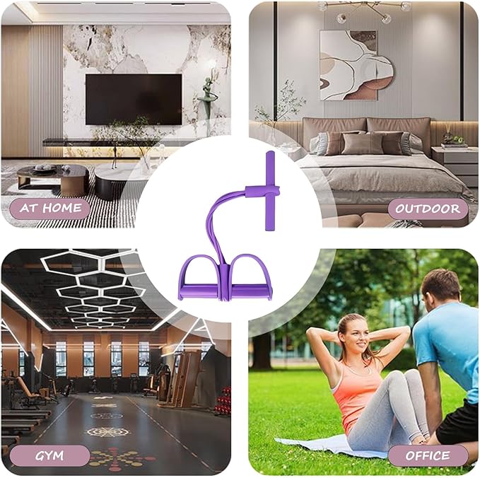 2025 Upgrade Multifunction Tension Rope or Exercise Sit Up Exercise Equipment,Pedal Ankle Puller,Bands-6 Tube Pedal Ankle Puller for Women Men-GravixFit