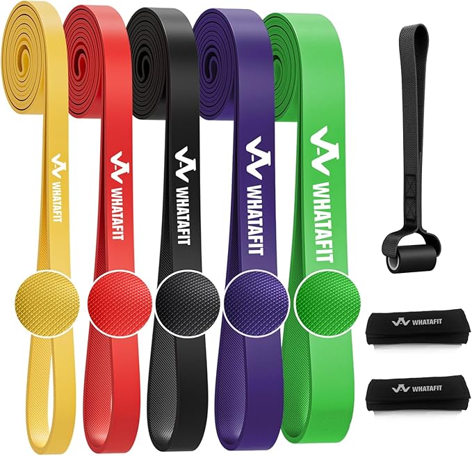 WHATAFIT Resistance Bands, Pull Up Assistance Bands, Exercise Bands, Workout Bands Set for Men and Women Home Fitness, Body Stretching, Strength Training, Physical Therapy-GravixFit