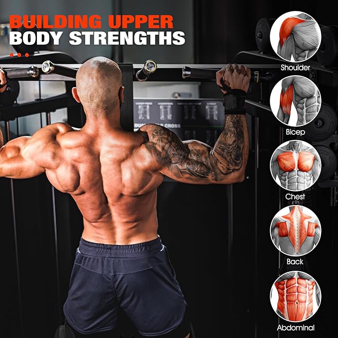 HPYGN Pull Up Assistance Bands, Heavy Duty Resistance Band for Pull Up Bar, Adjustable Weight/Size with Fabric Feet/Knee Rest, Bands for Pull Up Assist for Strength Training, Pull Up Assist Band-GravixFit