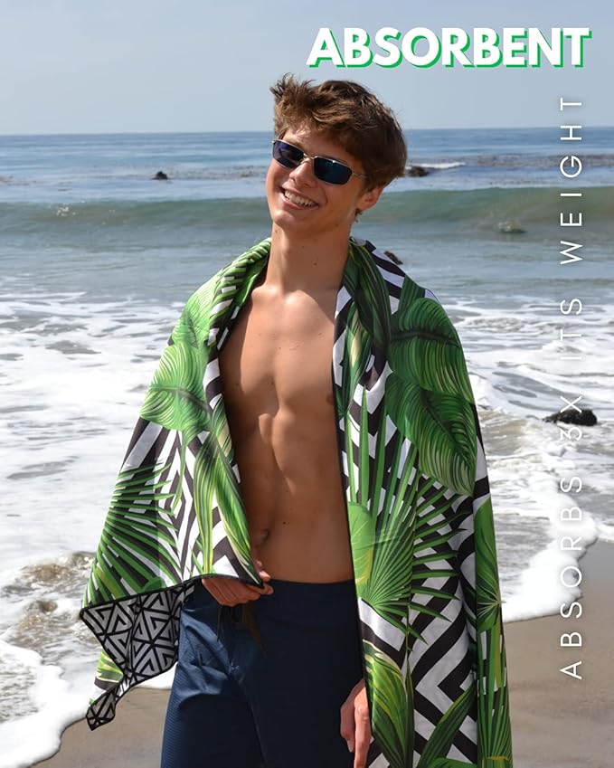 ECCOSOPHY Microfiber Beach Towel - Sand Free Towels are Quick Dry, Light Weight, Super Absorbent - Perfect Pool, Travel, Cruise, Camping Essentials - Oversized Extra Large for Adults 71x35 in-GravixFit