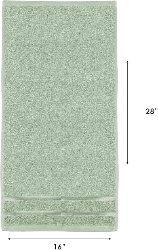Kaufman - Premium Hand Towels Set for Bathroom, Spa, Gym, and Face Towel 100% Cotton Ring Spun, Ultra Soft Feel and Highly Absorbent Towels (12, SAGE Green)-GravixFit