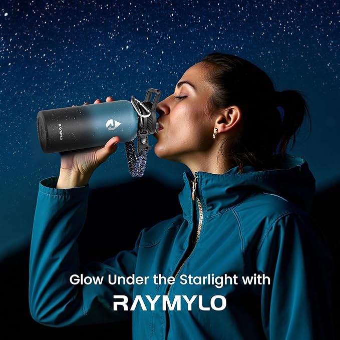 32oz Insulated Water Bottle, Triple Wall Vacuum Stainless Steel Water Bottles - Keeps Cold 48H, Reusable Metal water flask Jug for Gym, Sports, Camping, Hiking,Travel, Midnight Blue Speckle-GravixFit