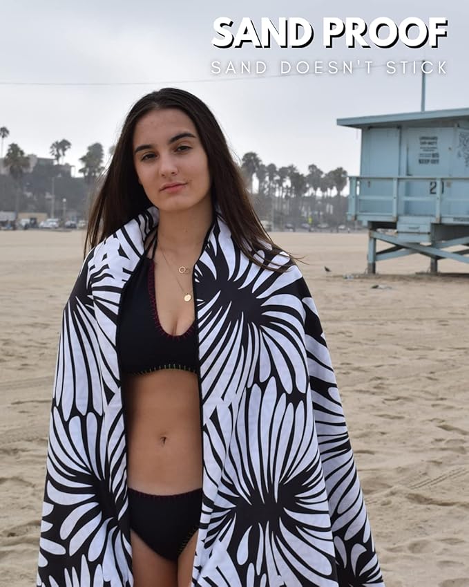 ECCOSOPHY Microfiber Beach Towel - Sand Free Towels are Quick Dry, Light Weight, Super Absorbent - Perfect Pool, Travel, Cruise, Camping Essentials - Oversized Extra Large for Adults 71x35 in-GravixFit