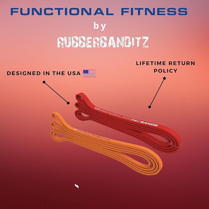 Pull Up Assist Bands Set by Functional Fitness. Heavy Duty Resistance and Assistance Training Band-GravixFit