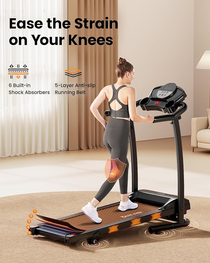 Treadmills for Home, 3.0HP Quiet Brushless Foldable Treadmill with Incline, Small Space Portable Running Walking Machine, 240/300 Lbs Capacity with Cup Holder