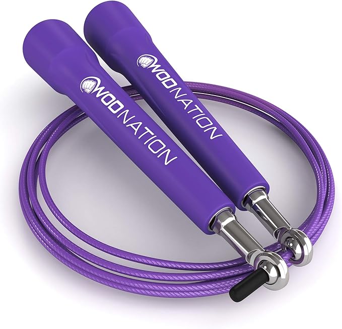 WOD Nation Adjustable Speed Jump Rope For Men, Women & Children - Blazing Fast Fitness Skipping Rope Perfect for Boxing, MMA, Endurance-GravixFit