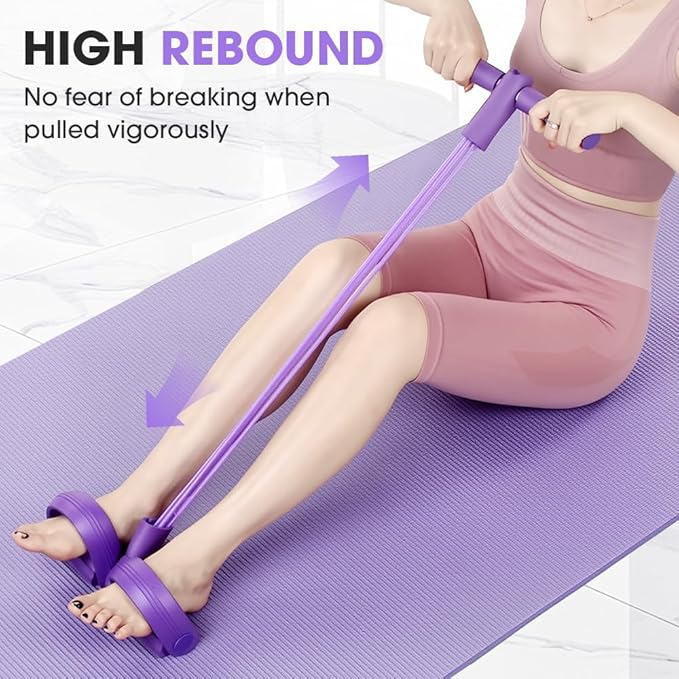 21 Fitness Resistance Bands-4 Tube Pedal Ankle Puller, Elastic Yoga Pedal Puller Resistance Band, Stretching Bands for Arm and Leg Workouts Abdomen, AB Training Auxiliary Device for Women Men-GravixFit