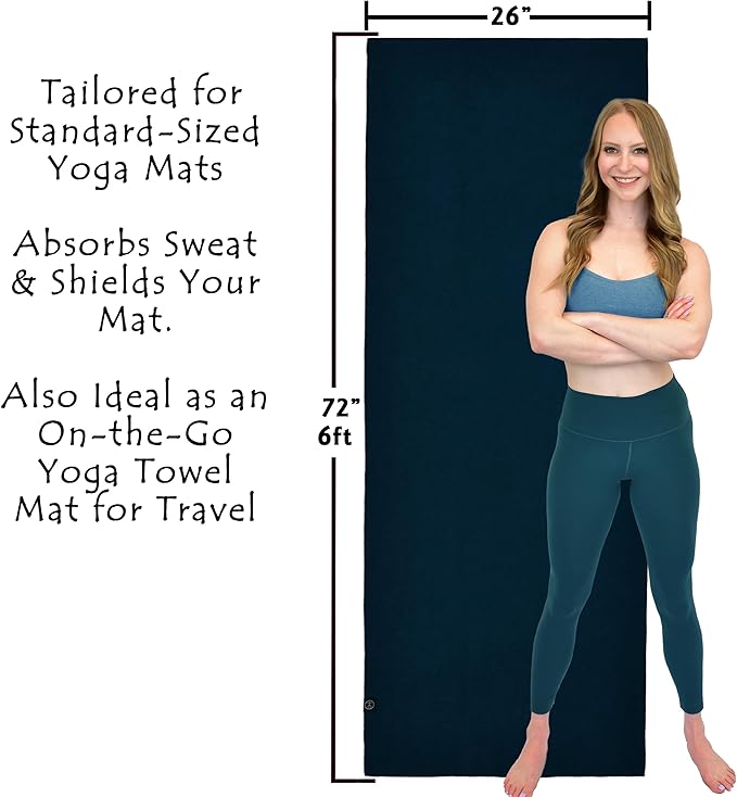 Tatago Hot Yoga Towel Non Slip Grip in 2 Sizes. Premium Yoga Towels for Hot Yoga Non Slip, Hot Pilates Mat Towel or Yoga Mat Towel Thicker, Softer, More Absorbant & Durable!-GravixFit