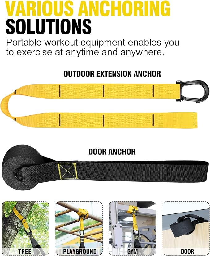 Home Resistance Training Kit, Resistance Trainer Fitness Straps for Full Body Workout, Bodyweight Resistance Bands with Handles, Door Anchor, Heavy Duty Exercise Bands for Home Gym Workout Equipment-GravixFit
