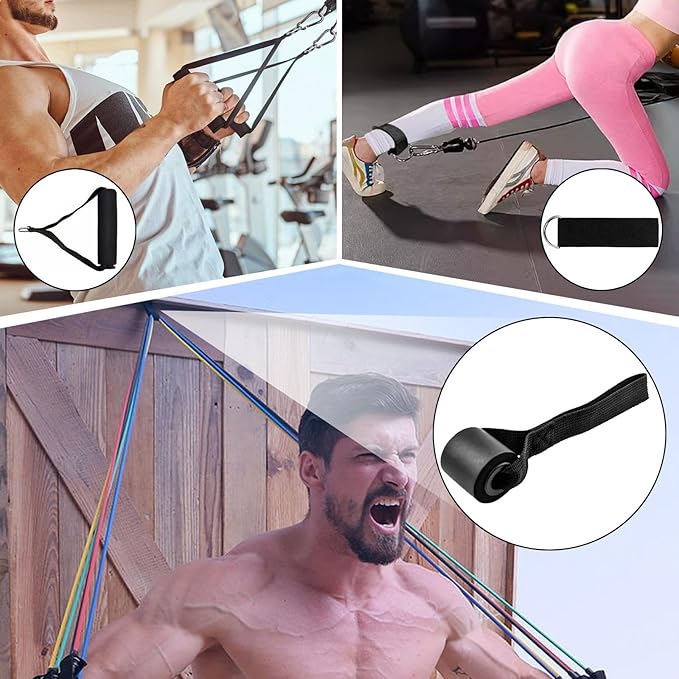 Resistance Bands, Resistance Band Set, Strength Training Fitness Bands, Exercise Bands for Men and Women, Resistance Bands with Handles, Door Anchor, for Shape Body and Home Workouts-GravixFit