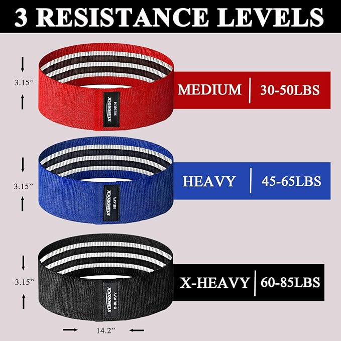 Fabric Resistance Bands for Working Out, 3 and 4 Levels Booty Bands Long Resistance Bands for Women and Men | Elastic Bands for Exercise Bands Resistance Workout Bands Resistance-GravixFit