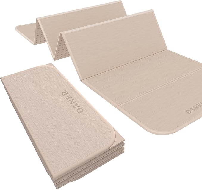 Foldable Yoga Mat 12mm Extra Thick Joint Protection,Portable Design for Travel/Pilates/Board/Camping,Environmental Sports Mat Non-Slip Gym Mat,Odorless POE Material-GravixFit