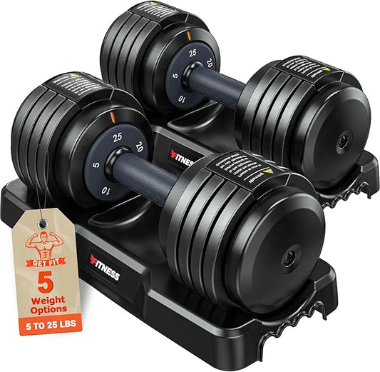 Adjustable Dumbbells Set of 2, 1 Hand Adjustable Weights Dumbbells Set, 5 in 1/10 in 1 Free Dumbbell with Anti-Slip Texture Handle, 25/55/80lb Pair Weight Set For Home Gym Suit both Men and Women-GravixFit