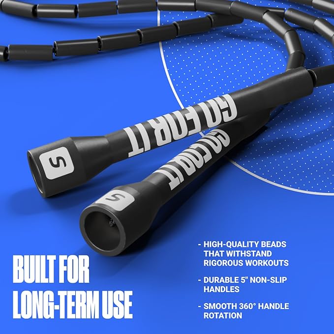 Sportbit Elite Beaded Jump Rope - Adjustable Speed Rope for Fitness, CrossFit, Boxing - Tangle-Free, Lightweight-GravixFit