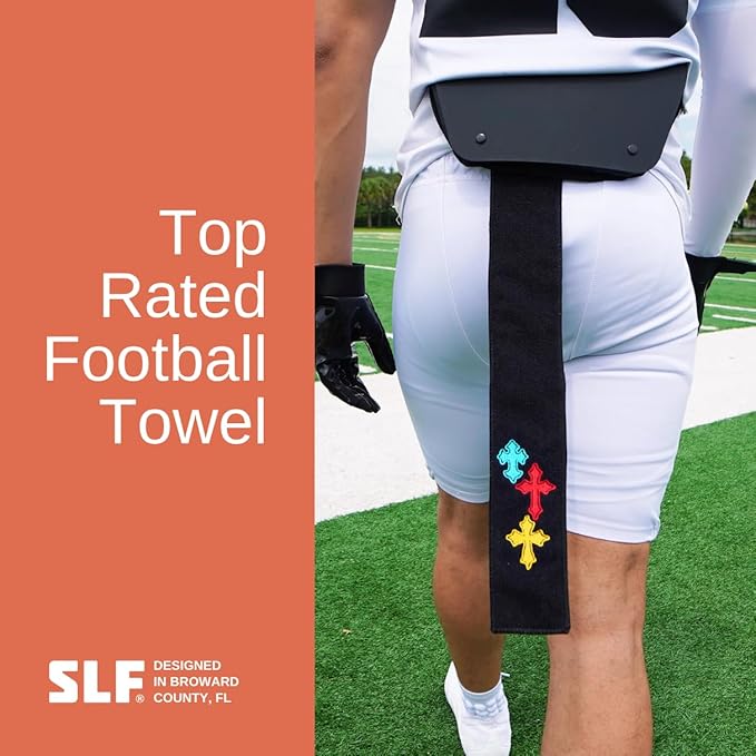 SLEEFS Crosses Chroma Black Thin Football Towel-GravixFit