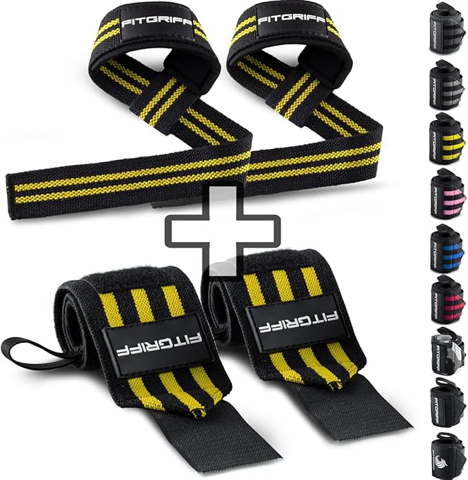 Fitgriff® Lifting Straps & Wrist Wraps (Bundle) Superior Support for Weightlifting & Gym Workouts - for Men and Women-GravixFit