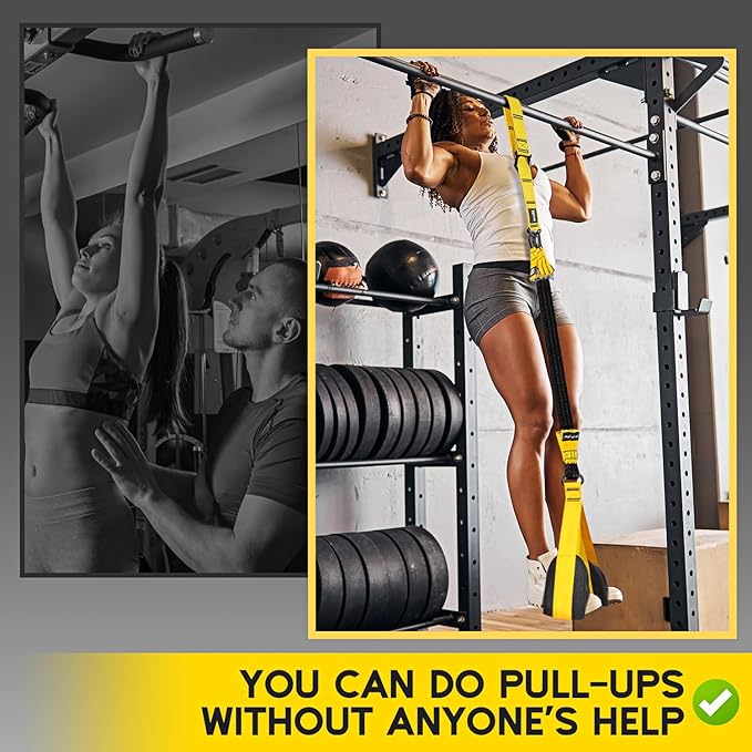 Pull Up Assistance Bands, Adjustable Heavy Duty Resistance Band for Pull Up, 3 Pull Up Bands, Comfortable Fabric Feet/Knee Rest, Assistance Bands for Pull-Up, Home Fitness, Body Stretching-GravixFit