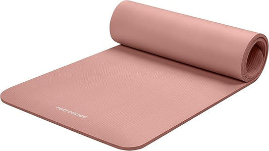 Retrospec Solana Yoga Mat 1/2" Thick w/Nylon Strap for Men & Women - Non Slip Exercise Mat for Yoga, Pilates, Stretching, Floor & Fitness Workouts-GravixFit
