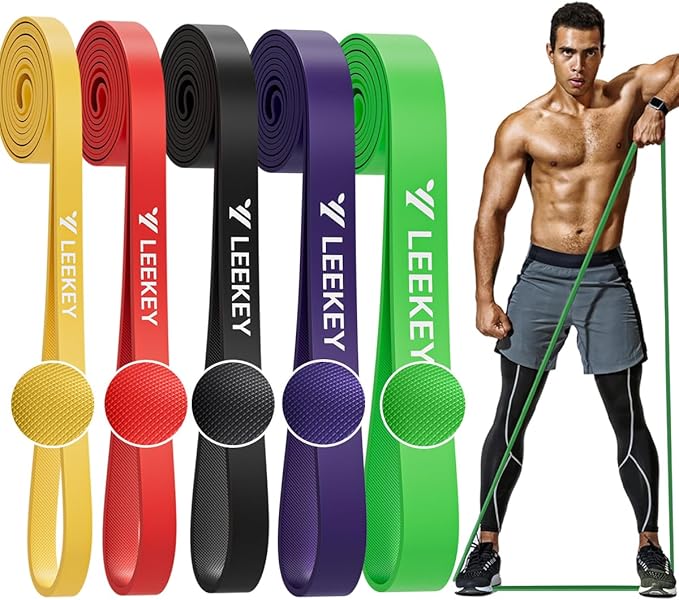LEEKEY Resistance Bands Set for Pull-Up Assistance & Full-Body Training, Multi-Level Exercise Bands with Bag for Home Workouts, Physical Therapy, Strength Training (Men/Women)-GravixFit