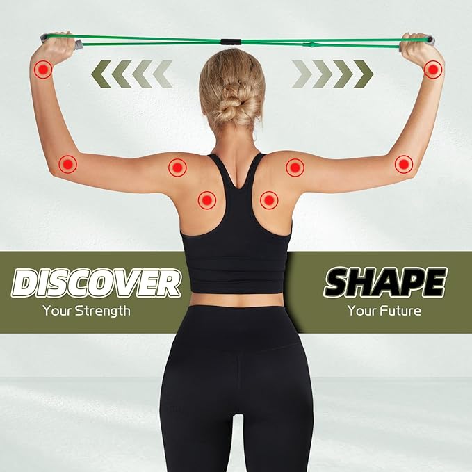 Resistance Band Figure 8 Exercise Cord, Fitness Resistance Bands with Handles, Exercise Tube Band for Arm and Shoulder Stretch-GravixFit